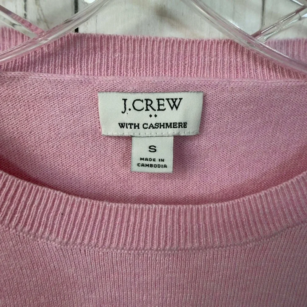 J.Crew‎ Women's Cashmere Blend Pink Crewneck Sweater Soft Lightweight Size S